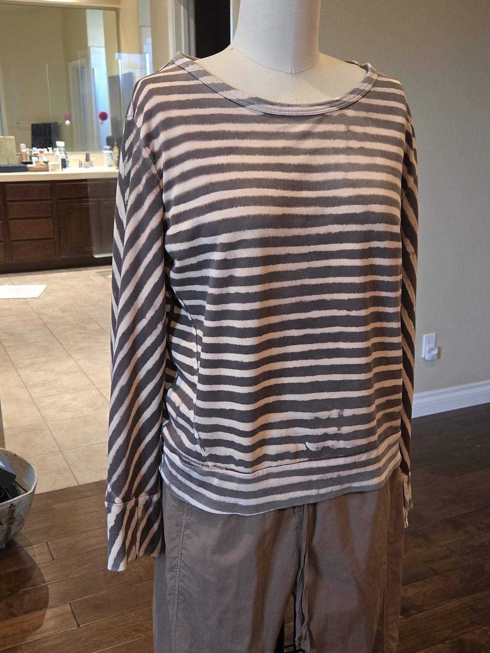 George Loves  Stripe Animal  Print  French Terry  Cotton Top  USA